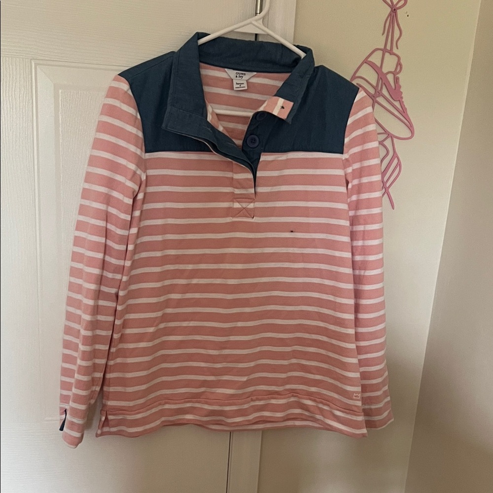 Crown & Ivy Pink and White Striped Top